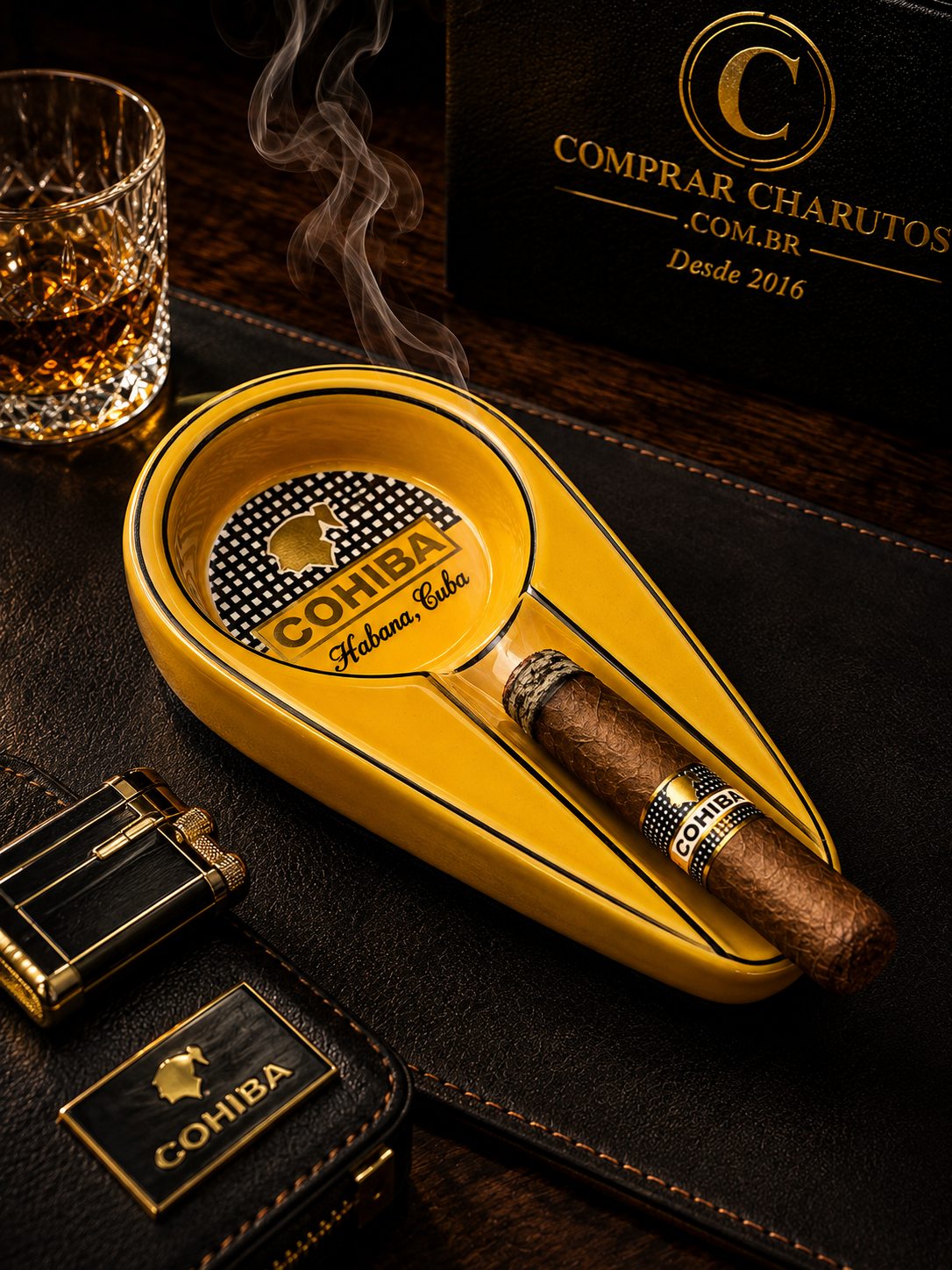 Cinzeiro Cohiba de Cerâmica para Charutos em Trancoso, Bahia